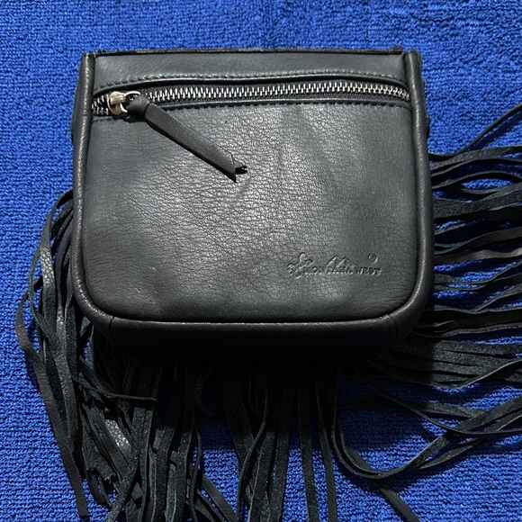 Montana West Black Tooled Leather Fringe Crossbody Purse - Picture 2 of 2